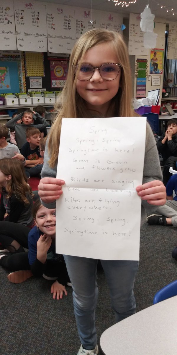 MayerFirstGrade's tweet photo. Favorite Poem Day!! 📝📚❤ #SpringIntoGSD #PiratePride #GSDPride https://t.co/oKsSIFACkB