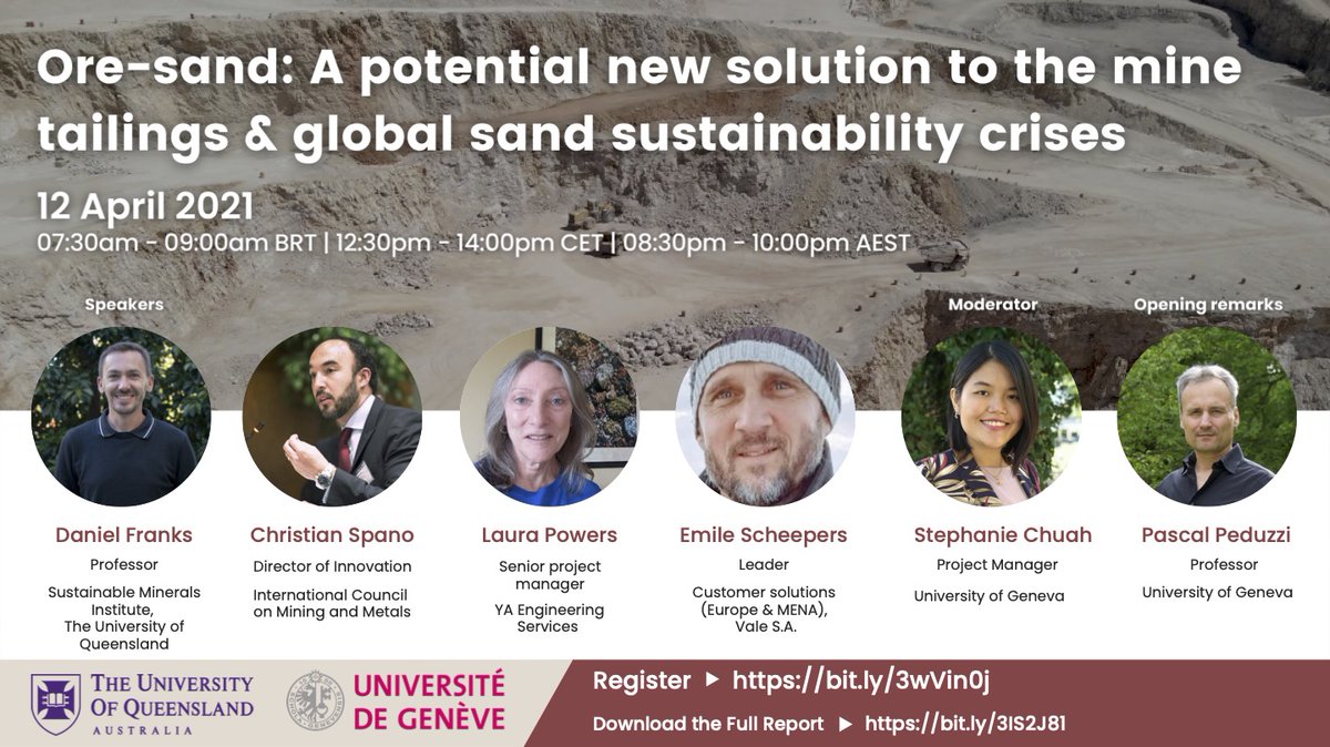 Public Launch | Ore-sand: a potential new solution to reduce mine tailings by making sand
More info: bit.ly/3j2eQVG
Register here: bit.ly/3r1SpEF