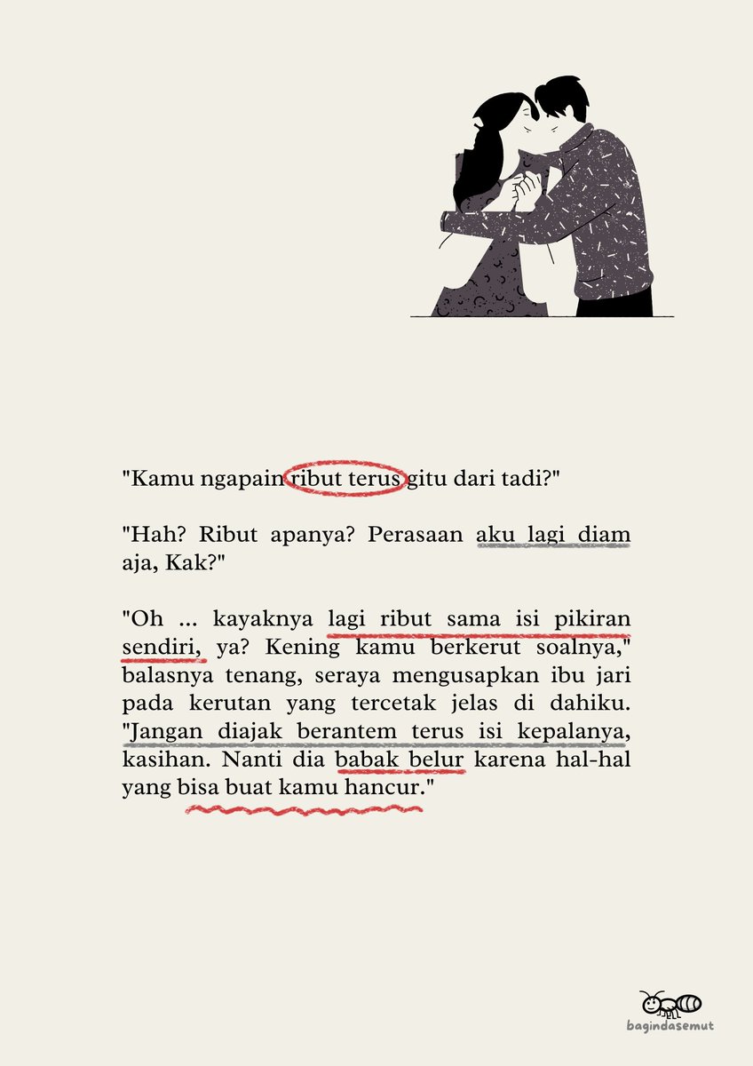 literarybase's tweet photo. Karya: Jangan diajak berantem terus isian kepalanya, kasihan nanti kamu banyak sedihnya.  https://t.co/h1aOGARTsV