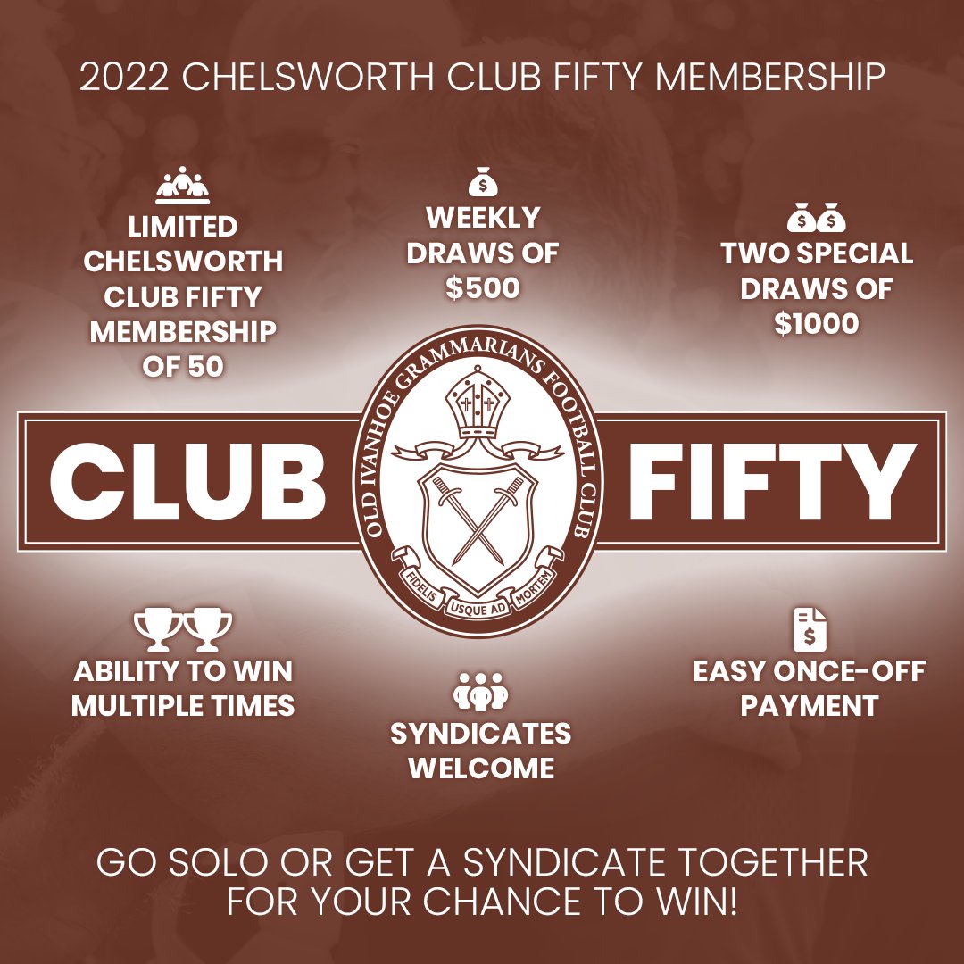 💰 Chelsworth Club Fifty is BACK for 2022! 

In 2022 we are again offering the opportunity for our supporters to become a member of the Chelsworth Club Fifty.

mailchi.mp/ba4f15cf7fb7/2…