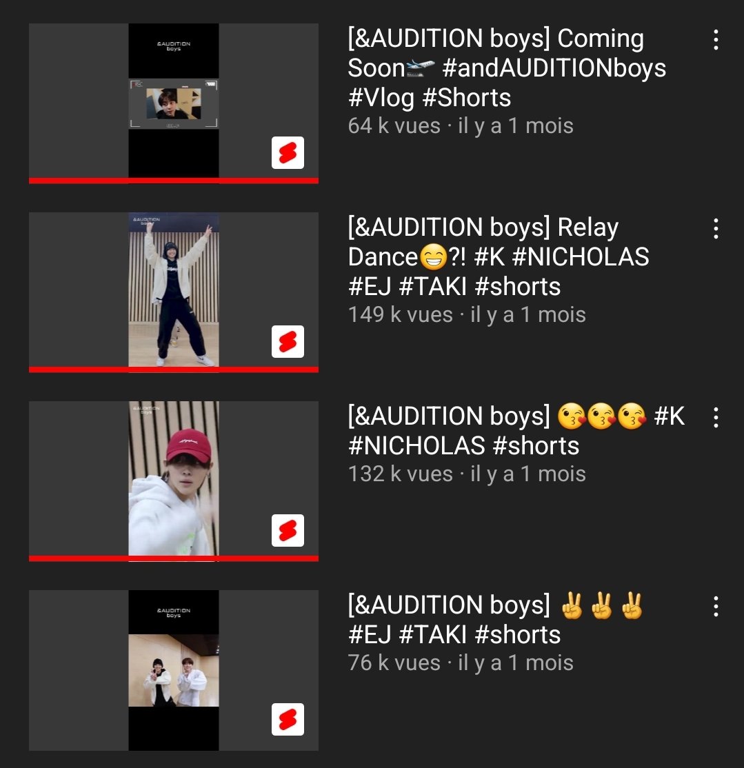 HybeBoy_fr's tweet photo. 📍 UPDATE YOUTUBE 📍

Ce mois ci les garçons ont publiés plusieurs shorts sur YouTube que vous pouvez retrouver sur leurs chaîne dans la catégorie "Vidéo " 

https://t.co/cWyFJpvfTi

#andAUDITIONboys https://t.co/ro7c1JRX3C