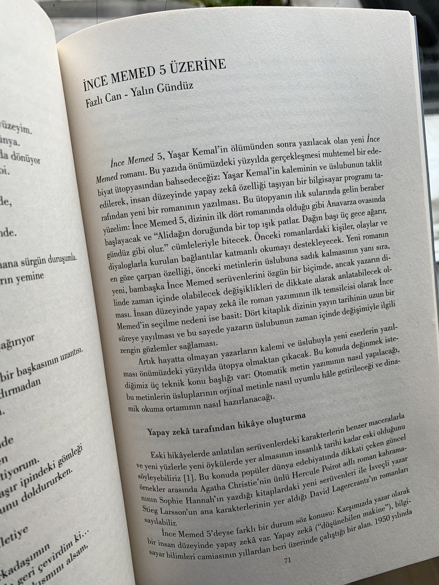 #Sözcükler’in 96. sayısında gerçekleşmesi muhtemel bir ütopyadan bahsediyoruz: 

#Bilkent’ten Prof. Fazlı Can <a href="/canfazli/">Fazli Can</a> ile yazımızda, yapay zekânın #YaşarKemal’in üslubuna ve diline sadık kalarak, yeni bir #İnceMemed romanı yaratması ihtimalini tartışıyoruz.

<a href="/DergiSozcukler/">Sözcükler Dergisi</a>