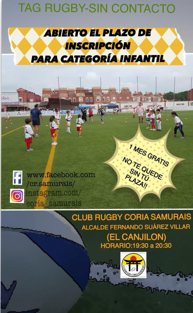 Apunta a tus niños al Tag-Rugby (sin contacto)! #rugby #samurais #aljarafe @ovalsevillano