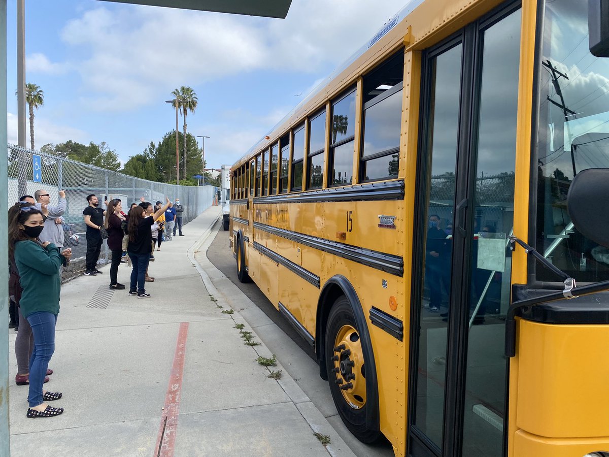 And they are off!! There were a few tears but mostly smiles! Our 6th graders are so excited to head to 6th grade camp!!! 🚌 👋 <a href="/ih_hawks/">Ira Harbison</a> @AmyWert4 @breakiNCycles #nsdnow