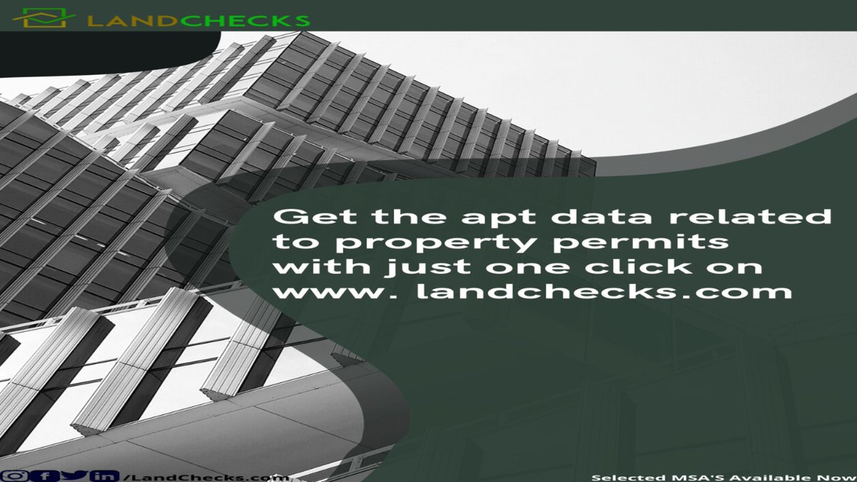LandChecks's tweet image. With a single click on landchecks.com, you can obtain all the information related to property permit.
Only on Landchecks.com
Link in bio
Selected MSA's Available Now
#realestate #realestateagent #realestateinvesting #realestatesales #realestatelife #landchecks