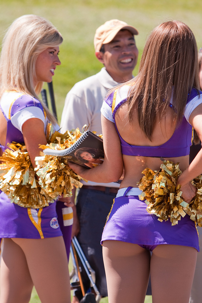 Cheerleaders upskirt outdoor asian