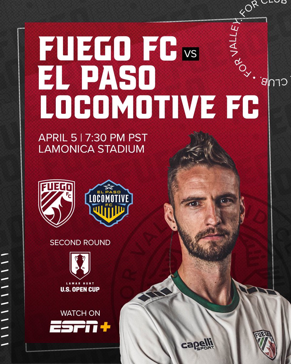 Tomorrow. Our second round <a href="/opencup/">U.S. Open Cup</a> match 🆚 <a href="/eplocomotivefc/">El Paso Locomotive FC</a> 

🏟 Lamonica Stadium (Clovis High School) 
🕢 7:30 PM PST
🎉 Fuego Fan Fest presented by Yosemite Falls Café in Clovis from 5-7 PM 
📺 Stream on ESPN+
🎟 Link in bio