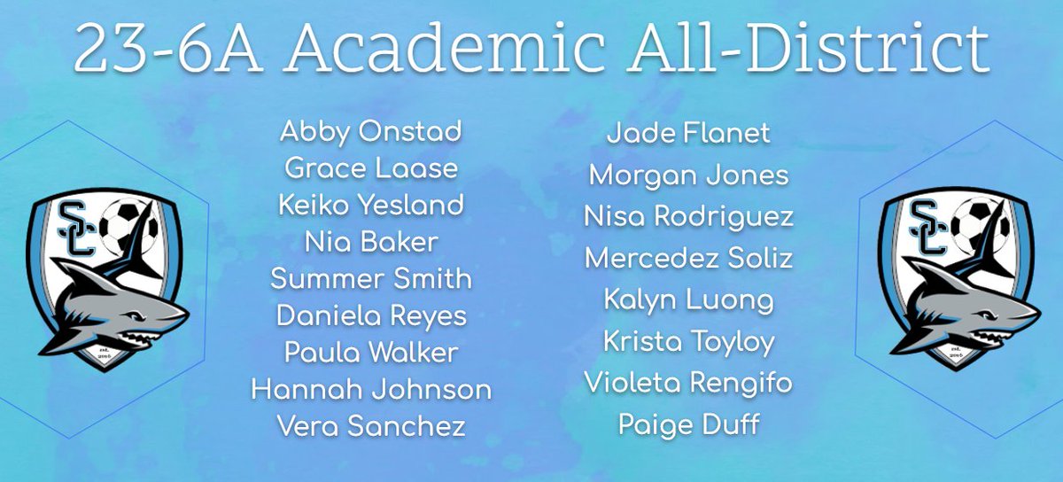 LadySharkSoccer's tweet photo. In addition to All-District Teams, we had 17 players qualify for Academic All District!π¦ Way to perform on the field AND in the classroom, ladies!π #SmartSharks #TATW #AllDistrictAwards #District236A https://t.co/6e5fVeTGJm
