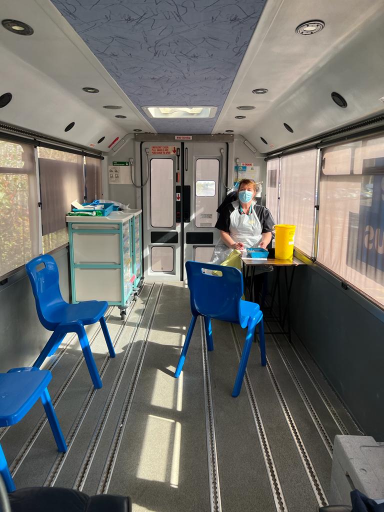 Still need your Covid jab? A mobile Covid vaccine bus run by <a href="/mpftnhs/">Midlands Partnership University NHS FT</a> is visiting campus this week. 

It will be on the <a href="/KeeleSU/">Keele SU</a> car park between 11.30 and 16.30 on Tuesday and Wednesday (April 5th/6th) offering 1st, 2nd and booster doses of Pfizer and Moderna vaccines.