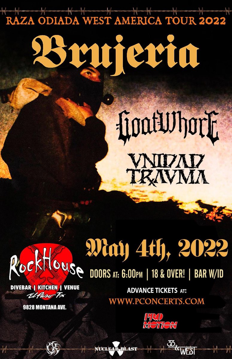 Goatwhore_NOLA's tweet image. 1 Month From Today!
@Brujeria &amp;amp; #Goatwhore in El Paso at #Rockhouse
eventbrite.com/e/brujeria-raz…