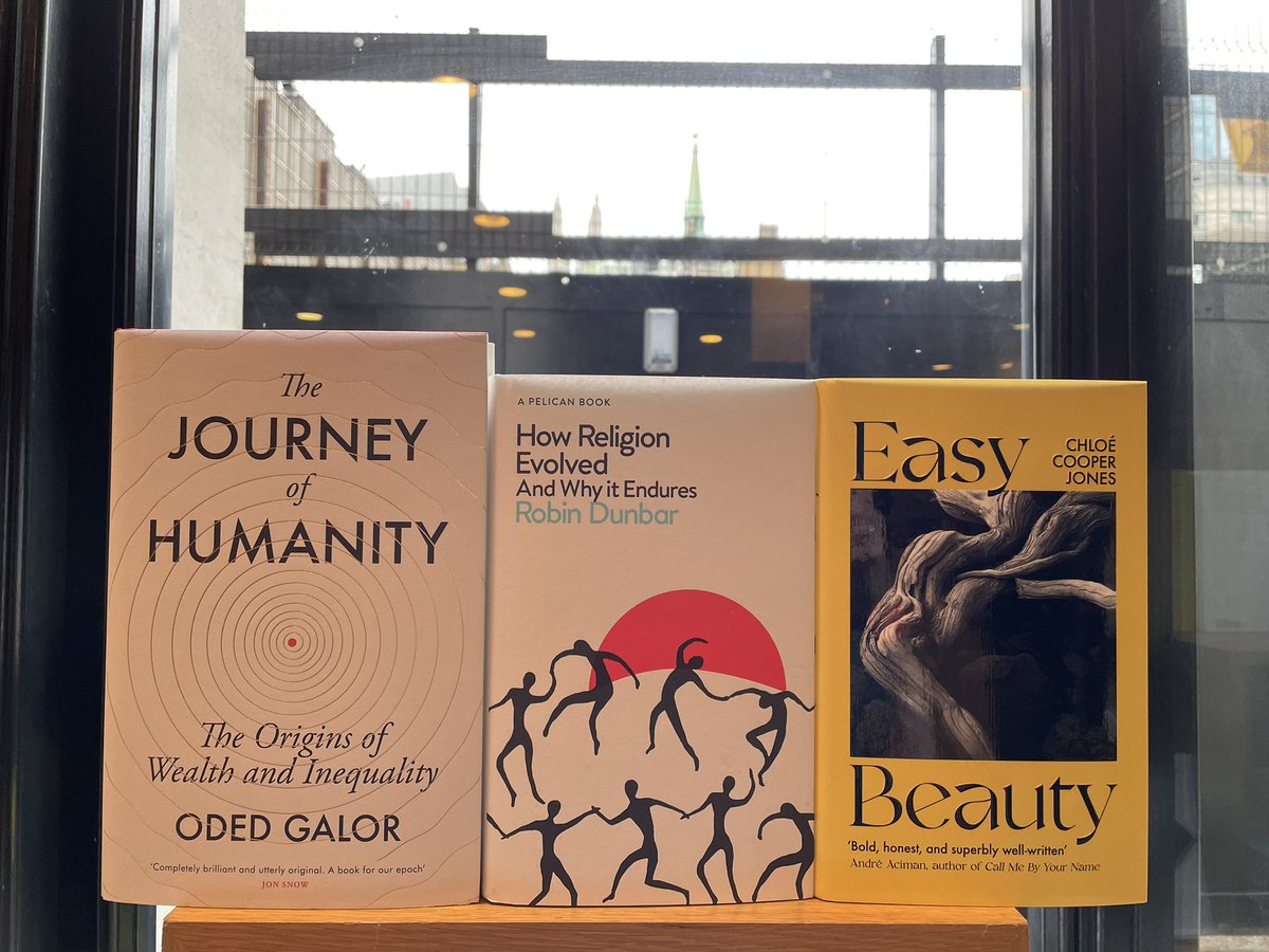 WaterstonesEC3's tweet photo. And there’s more: @GalorOded @CCooperJones @ViragoBooks @TheBodleyHead #RobinDunbar #JourneyofHumanity #EasyBeuaty #HowReligionEvolved https://t.co/NkMC5Ba9B9