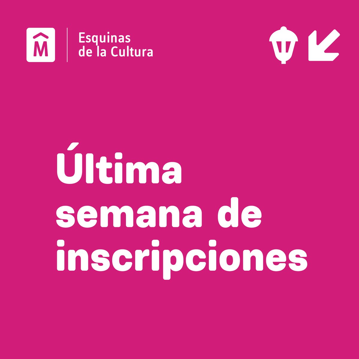 ÚLTIMA SEMANA 📣

Hasta el jueves tenés tiempo para inscribirte en los talleres artísticos de nuestro Programa 🤩
En el siguiente enlace podés ver las diferentes disciplinas y los espacios culturales en donde se desarrollarán 👇esquinas.montevideo.gub.uy/sites/esquinas…