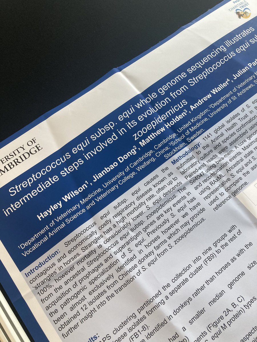 #Microbio22 come and see my poster! It’s arms reach from bar 2…..and learn about evolution of Streptococcus equi too 😀