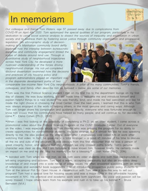 We remember Tom fondly and miss him terribly. On this somber anniversary, read our "In Memoriam" section dedicated to him from Fall 2020 (p. 21):  politicalscience.commons.gc.cuny.edu/wp-content/blo…