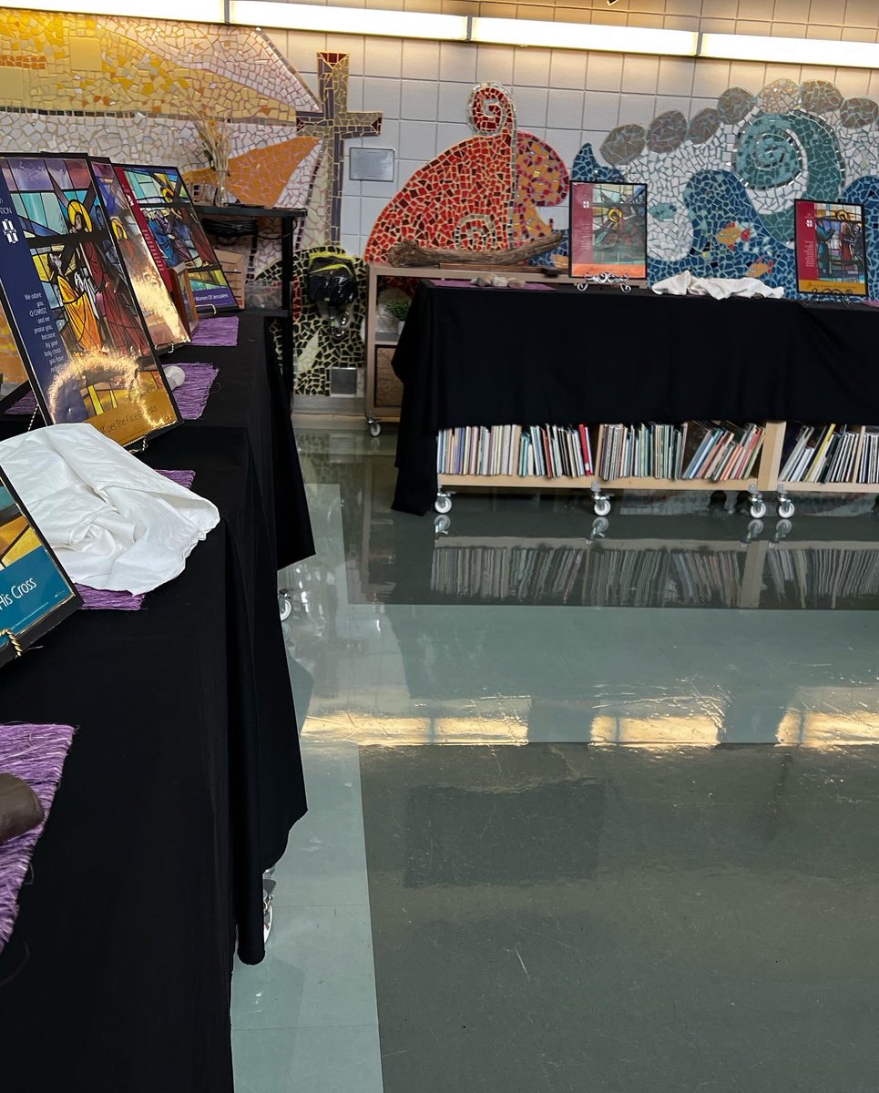 With Easter just around the corner, we’ve set up our Stations of the Cross for students to learn and interact with. #ecsdfaithinspires