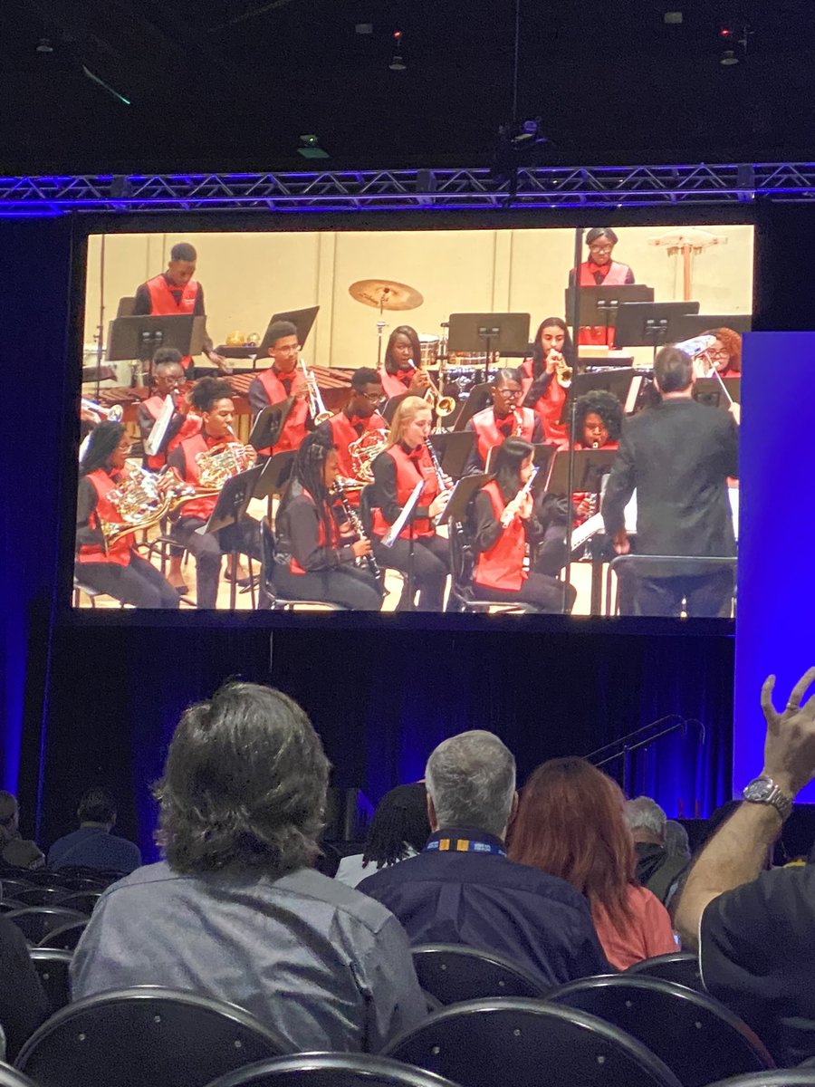 RGCA's tweet photo. #NSBA2022 General Session Hoke County High School Wind Ensemble from Raeford, NC
They couldnโt make it in person but grateful for technology as we were still able to watch and listen to them perform! Amazing music! #swisd #swstrong https://t.co/BruepbJXvp