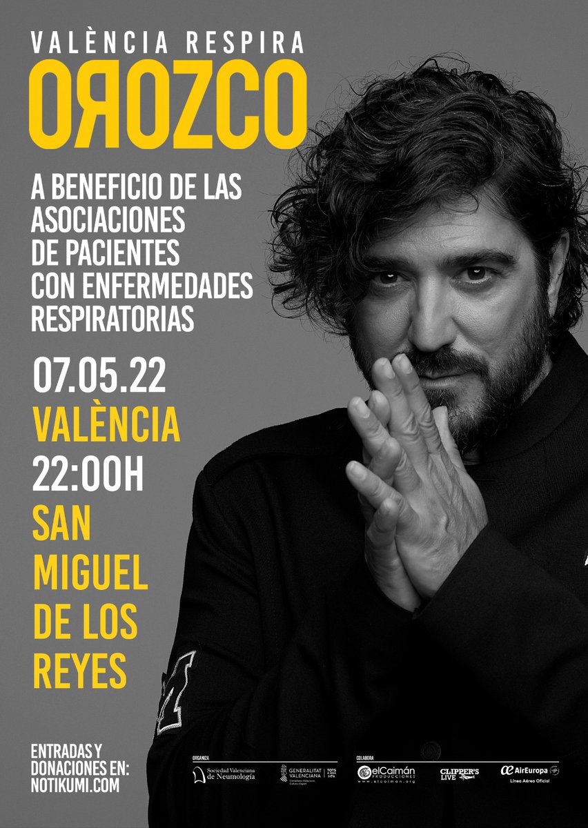 El 7 de mayo <a href="/antoniorozco/">Antonio Orozco</a> dará un concierto en beneficio de las asociaciones con enfermedades respiratorias. 
Presentará una actuación en acústico, con un amplio repertorio des sus grandes canciones.
Una noche inolvidable! Contamos con vuestro apoyo!  👉notikumi.com