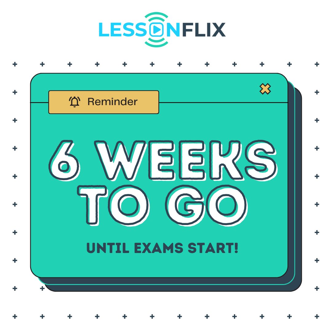 lessonflix's tweet photo. ⏳ EXAM COUNTDOWN ⏳

It's just 6 weeks until exams start! 👀 Don't panic though, we're here to help you get exam ready! 😎

Our platform is full of #GCSE and #ALevel lessons that can take your #revision to the next level!! 🆙 Find out more here: https://t.co/ZMjSzuu4QP https://t.co/S9acm2PH7p