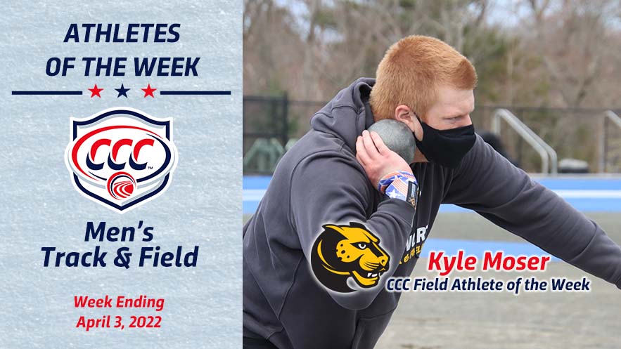 Conference of New England (@cne_sports) on Twitter photo #CCCTRACK | Kyle Moser set a pair of <a href="/witathletics/">Wentworth Leopards</a> records this week at the Tufts Snowflake Classic. His most notable performance was a first place finish in the shot put. He recorded a throw of 15.08m and was named Field Athlete of the Week.
READ: cccathletics.com/sports/mtrack-…
#d3tf #CCCTRACK | Kyle Moser set a pair of <a href="/witathletics/">Wentworth Leopards</a> records this week at the Tufts Snowflake Classic. His most notable performance was a first place finish in the shot put. He recorded a throw of 15.08m and was named Field Athlete of the Week.
READ: cccathletics.com/sports/mtrack-…
#d3tf
