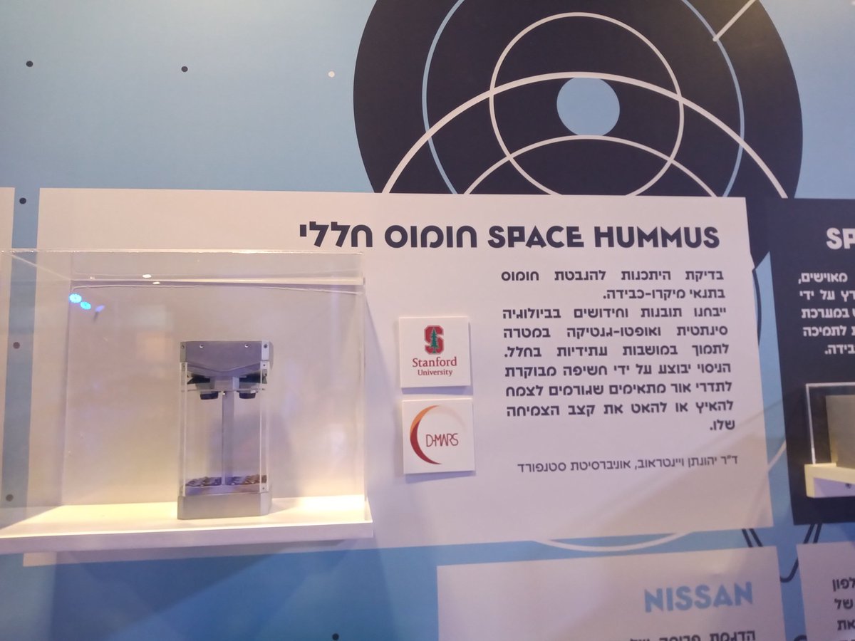 D-MARS (@dmarsanalog) on Twitter photo It's the Space Hummus experiment in the #Rakia mission exhibition! Counting down to the #AX1 launch
#EytanStibbe #SpaceHummus It's the Space Hummus experiment in the #Rakia mission exhibition! Counting down to the #AX1 launch
#EytanStibbe #SpaceHummus