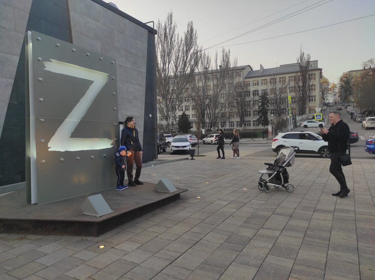 A new selfie spot in Rostov-on-Don, Russia. 
How sick, absurd and perverse seeing a family posing there for the very thing that symbolises rockets falling on Ukrainian families just across the border. 

via <a href="/sarahrainsford/">Sarah Rainsford</a>