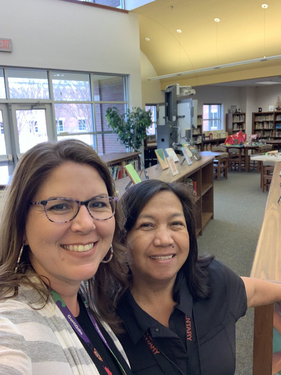 8AngelaGregory's tweet photo. Happy National Library Workers day to these two amazing ladies! I am so blessed to work with them! #TylerISDlibraries #NLW2022 https://t.co/ey0bgjN7G8