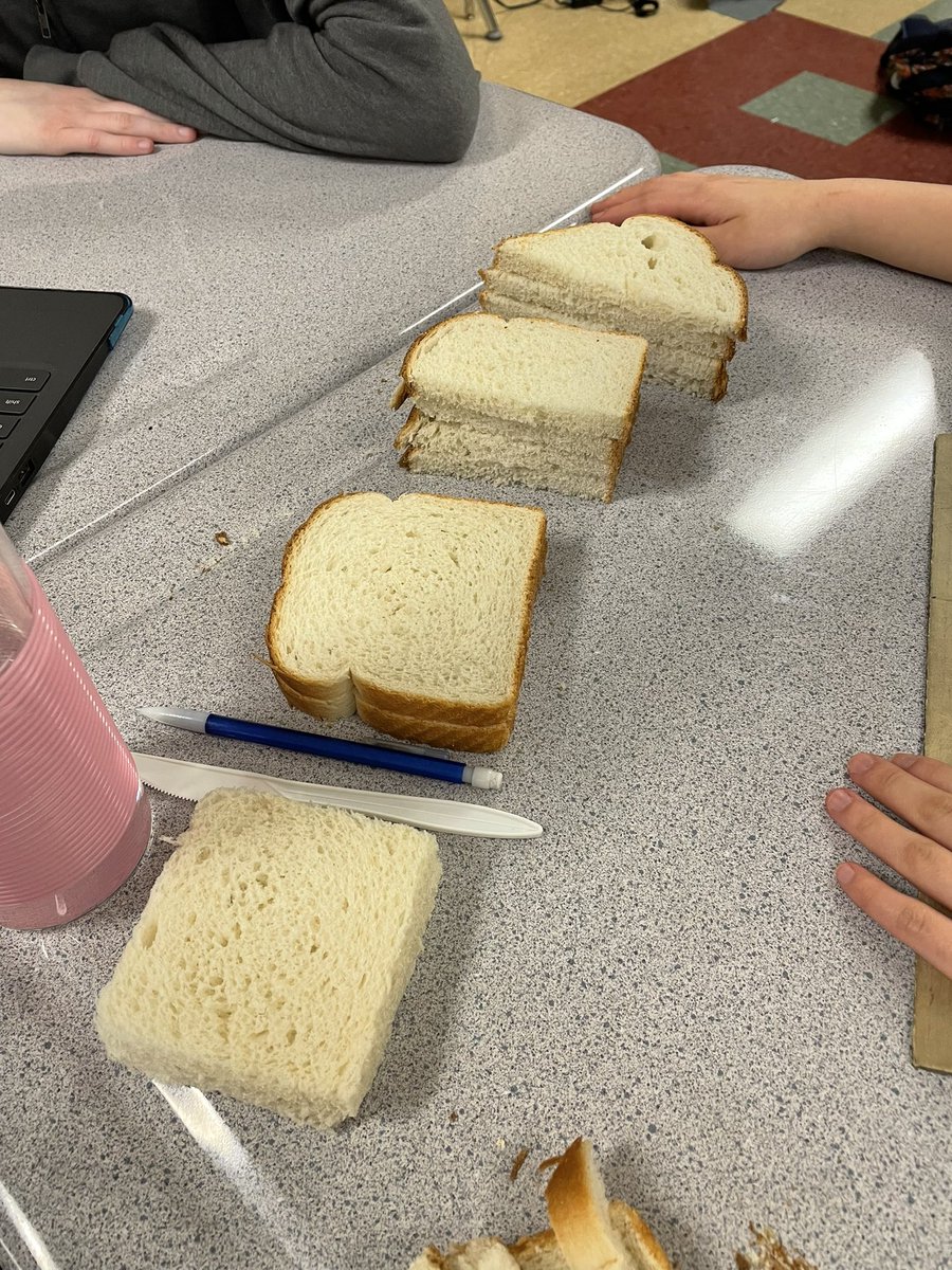 TBarkerPBSD's tweet photo. It’s begun!!! The great sandwich exploration! #plumlearns #righttriangle #projectbasedlearning #sandwich https://t.co/Mk6216MHkP