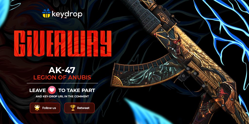 keydropcom's tweet image. Giveaway on AK-47 | Legion of Anubis 🎁

👊 Just leave❤️under the post!
🌟 Follow us!
🏆 Retweet!
 
⏰ Wait 24 hours!

#freeskins #csgoskinsgiveaway #csgoskinsfree #giveaway #airdrop #csgocases #csgocase #csgocommunity #csgoesport #skins #csgoskins #keydrop #keydropcom #csgo