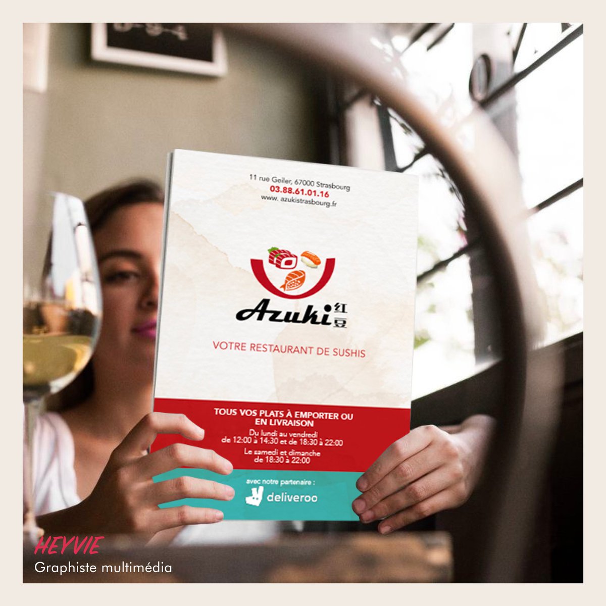 Emeline_Pro's tweet photo. 👉 Voici ma réalisation pour le menu du restaurant Azuki en version A4 #restaurant #alsace #strasbourg #graphiste #communication #menu #print #grandest #publicute #creation #imprimerie https://t.co/CcTrWxX3NV