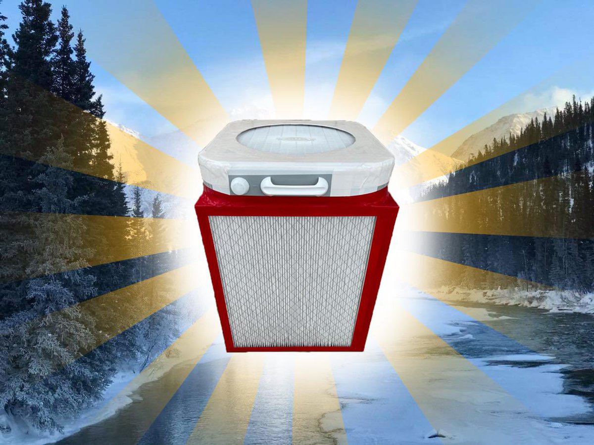 TaniaJSpencer's tweet photo. Most of the units I've built are in use in rural Yukon schools. This is my 7th Corsi-Rosenthal box air cleaner, a rebuild with taller MERV-13 filters (which has the benefit of more surface area):
#WeAreNotHelpless #CorsiRosenthalBox https://t.co/H29n73mn4E