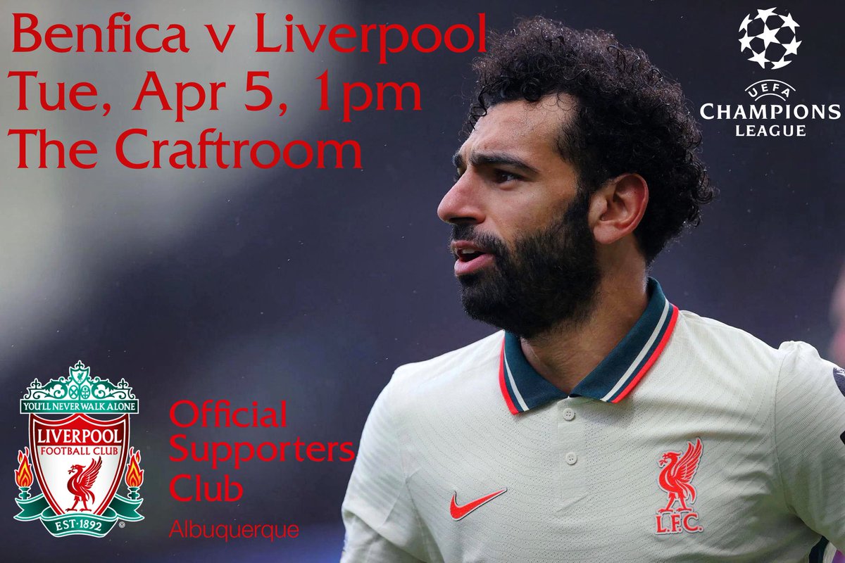 This historic month of April continues, with the away trip to Benfica in the Champions League Quarterfinal first leg. Bring it on… #YNWA #wegoagain #505reds #werenevergonnastop