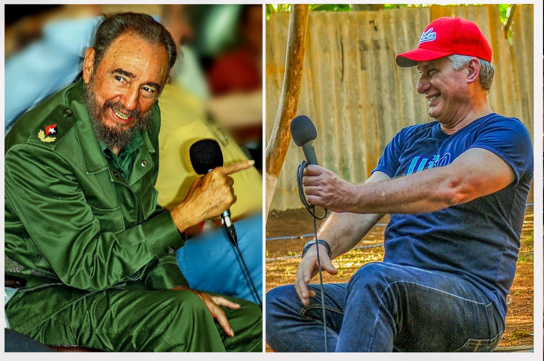 aparedesrebelde's tweet photo. Dos fotos📷 del mismo fotógrafo @correa766
Fueron hechas en diferentes momentos de nuestra historia. #Fidel tan visionario, @DiazCanelB tan leal♥ Son la Patria, la dignidad, el optimismo, el ejemplo, el coraje.... ¿Si esto no es #continuidad...?😉#VamosConTodo por #Cuba🇨🇺 ♥🇨🇺 https://t.co/MPwMPv5ErK