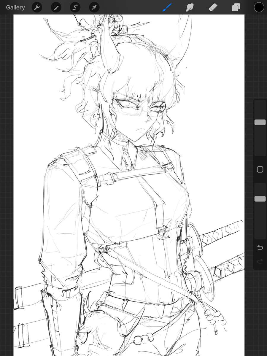 Midnight sketch, might give her a full body design soon 
