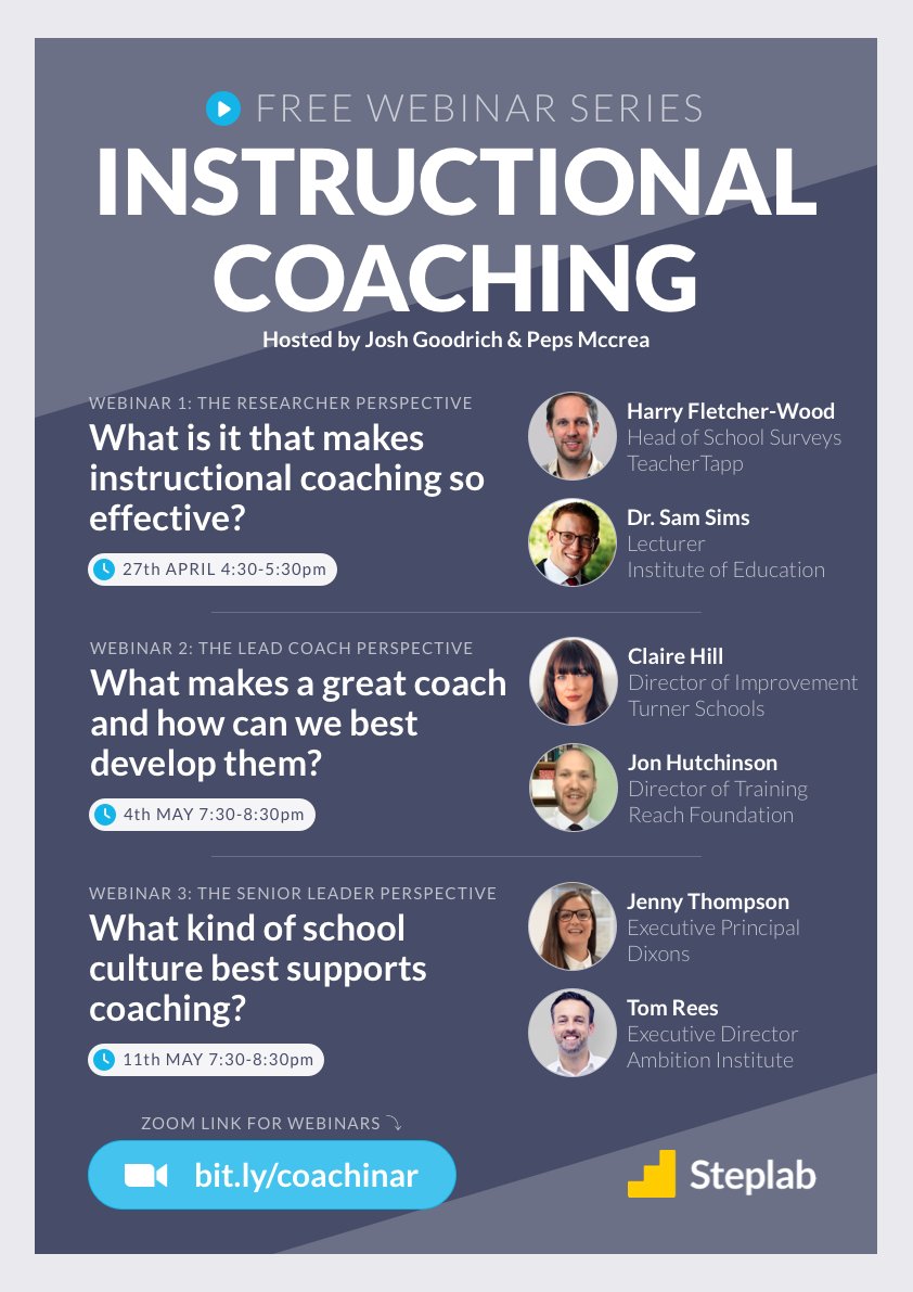 PepsMccrea's tweet photo. 🚨 NEW EVENT 🚨

Free webinar series on Instructional Coaching for schools!

Thread with details below

↓ https://t.co/K2YTiK8MAh