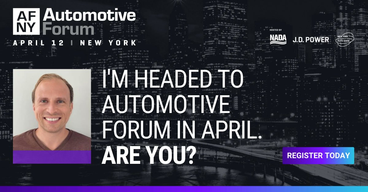amelen's tweet photo. Hosted by J.D. Power, NADA and the New York International Auto Show, #NYAutoForum features insights on how current trends will shape the future of the automotive market.

RSVP -> https://t.co/NrON7o5IDN

#JDPower #NADA #NYAutoShow #AutoForum #NYAutoEvents #NewYork #AutoEvents https://t.co/T7VYZqBZeP