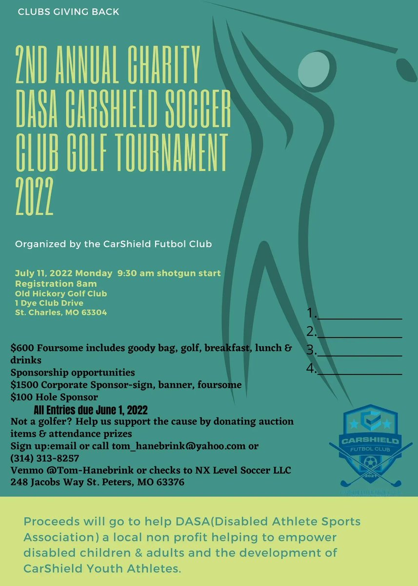 We’d love for you to join us at our 2nd Annual DASA CarShield Charity Golf Tournament.  

For more info and sign ups: buff.ly/3x3Xdgz
#givingback #dasa #carshield