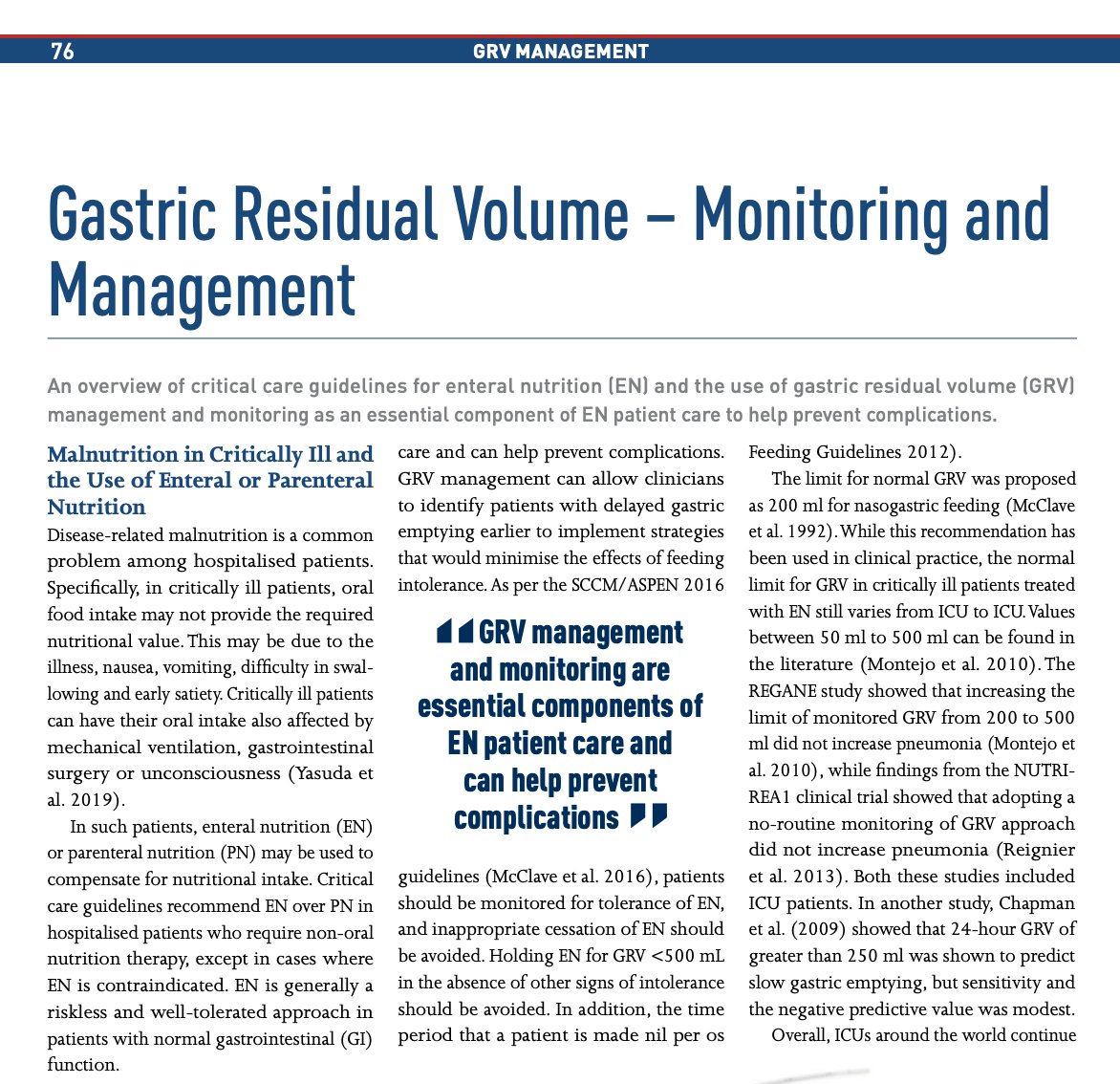📌 An overview of critical care guidelines for enteral nutrition and the use of GRV management..
Find out more ➡️ iii.hm/icu22022axiump…
#Gastricresidualvolume #GRV #Enteralnutrition #Parenteralnutrition