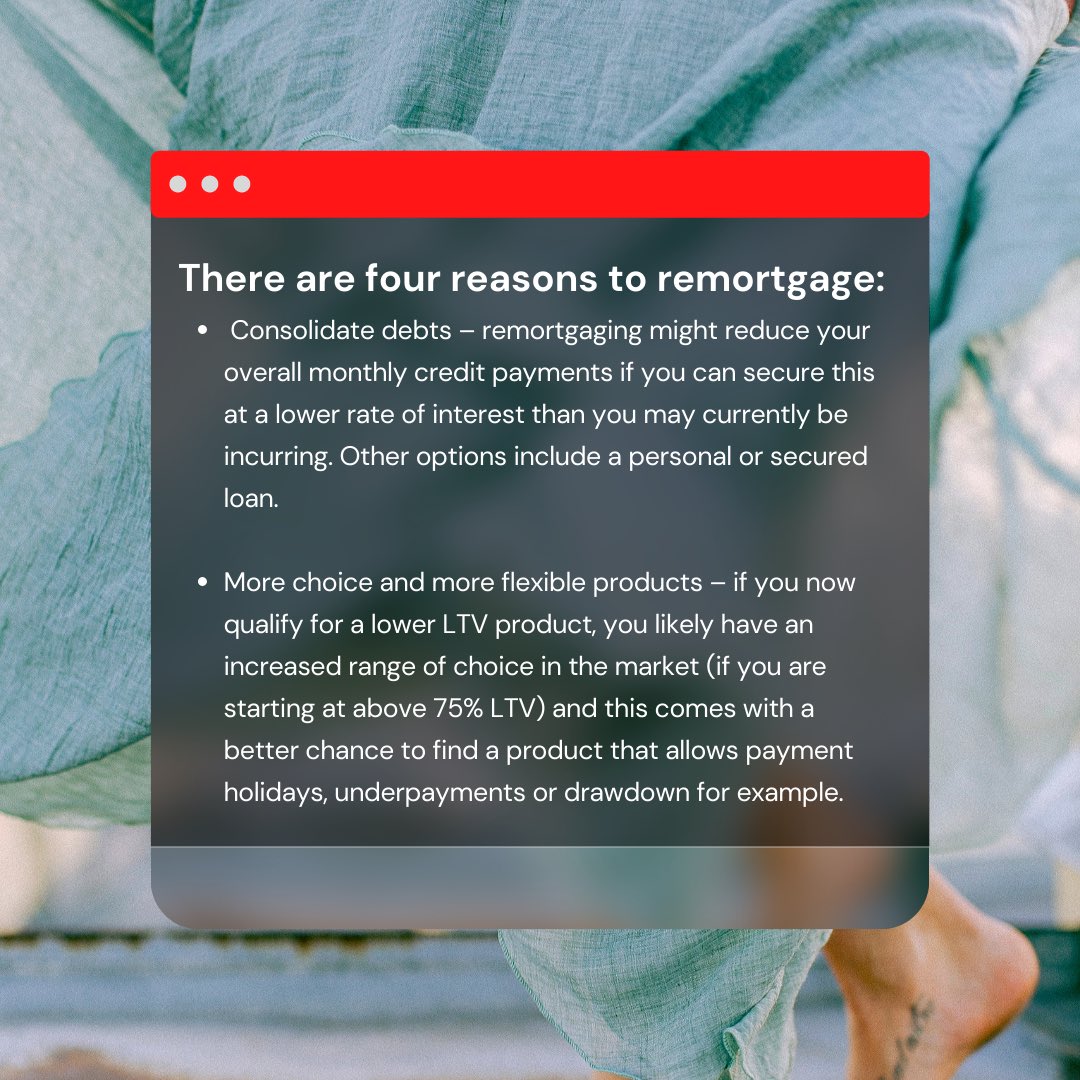 Have you ever wondered why people remortgage their home?

There are 4 main reasons to remortgage, swipe to find out more…

#prospectmortgage #isleofwight #mortgagehelp