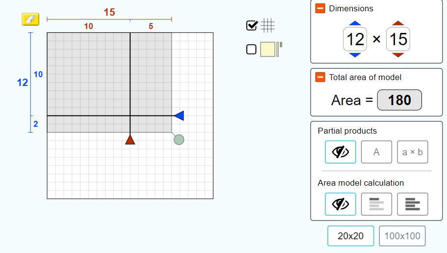 FaroughMs's tweet photo. Today 4/5F explored @PhETsims to help us understand area models for 2 digit by 2 digit multiplication. MQ said using whole numbers makes it easy! @GEVSchool @gecdsbpro @shelpike https://t.co/mOK4G9yY1p