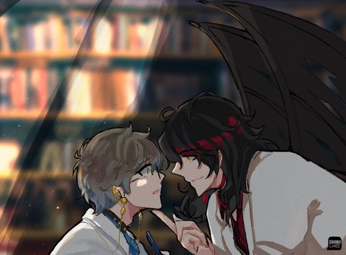 The Demon and the Novelist 👀
"Would you like to sign a contract?"

#Ikenography #Akurylic #Ikeakuma 