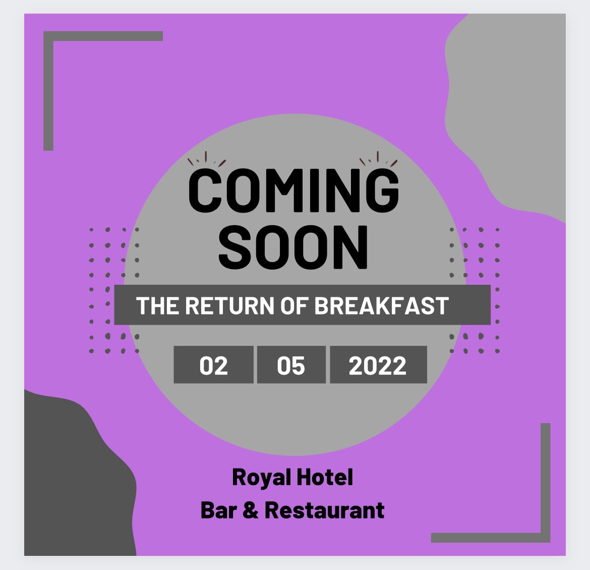 royalpenicuik's tweet photo. Breakfast’s return on 2nd May 😍
Keep an eye out for our new menu as we start the transition back to being a functional Hotel in the summer. #RoyalBreakfast 🍳🥓🥞☕️🫖 https://t.co/bRvDq6oZdM