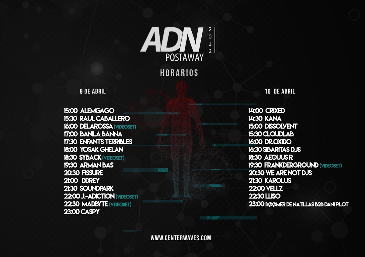 Horarios - ADN Postaway 2022 ⏰