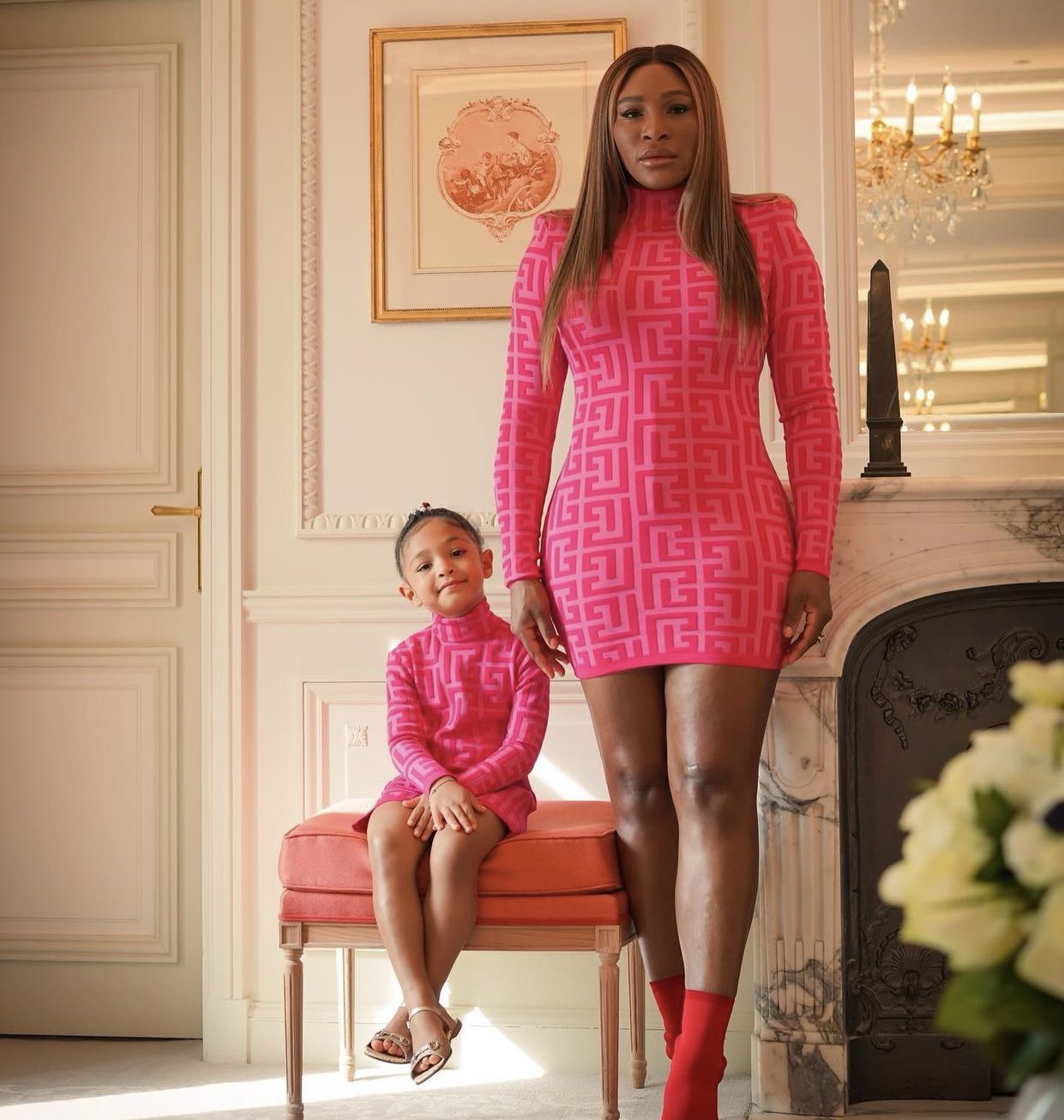 Serena Williams: Serena Williams shares STUNNING pic with daughter Olympia in pink Balmain dress for Lakme Fashion Week - Check pics