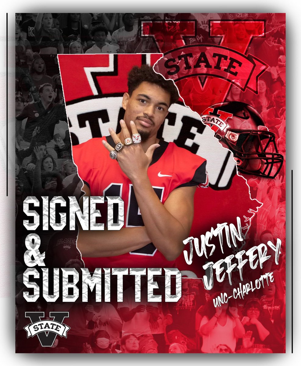 VState_Football's tweet photo. Let’s Welcome @The_JET_5 to Blazer Nation ‼️                                

🔴D iscipline 
⚫️O bedience                                                                      ⚪️G rit                                                           #KTF #SUBMITTED https://t.co/bsxkgaB5Nh