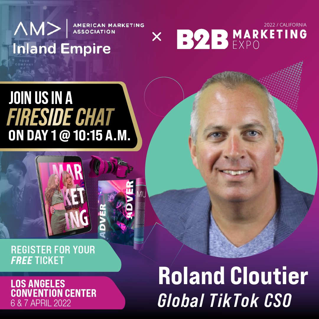 Hear from the Global CSO of TikTok in an exclusive fireside chat session happening only at the @b2bexpocali! 🔥 Don’t miss this amazing opportunity. Sign up for your FREE ticket TODAY! 🤩 #B2BMarketingExpoUS rb.gy/gsxxto