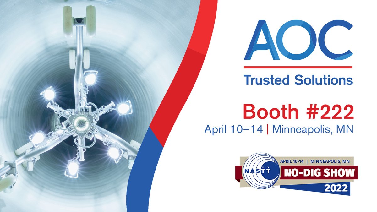 AOCresins's tweet photo. We are excited to be back at No-Dig next week in Minneapolis! If you'll be at the show, stop by and see us in Booth #222. For additional information on No-Dig 2022 and to register for the event, visit: https://t.co/MxcGAxbIYn. https://t.co/gYrUbPong2