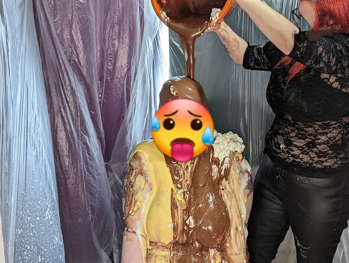 rhps1996's tweet photo. Very fun collab shoot with @MistressLeenaUK , she got me very good but I got my own back too! Available on our UMD and Leena's OnlyFans soon! #wam #wetandmessy #splosh #gungegirls https://t.co/KMVJmFI3je