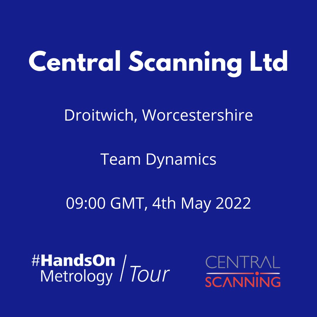 CentralScanLtd's tweet photo. Central Scanning are taking part in the @HMetrology tour on the 4th May with @TeamDynamics!
Lay hands on our #3DScanning solutions to find out what suits your needs. Book your free tickets here https://t.co/w8FFao6r5N
#HandsOnMetrology #HOMunity #3DScanners #WorcestershireHour https://t.co/2TNjfEYU2N