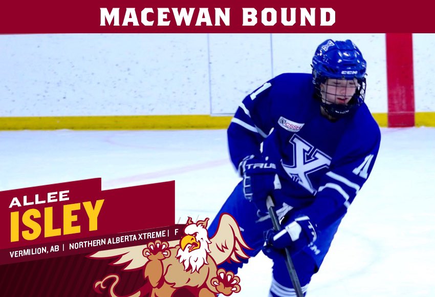 Signing Alert 🚨 W🏒| Welcome to another NAX Forward from Vermillion, AB! Allee Isley <a href="/alleeisley/">alleeisley</a> brings an elite hockey IQ and sense for the net to our forward core.  Can’t wait to see you in Maroon 👏