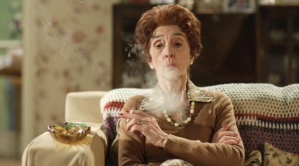 EmmaMac111's tweet photo. RIP June Brown aka Dot Cotton in Eastenders.
Always a cigarette nearby.
She was hilarious on the Graham Norton with her BFF Lady Gaga
👍🚬
#JuneBrown #RIPJuneBrown #RIPJune #DotCotton #RIPDotCotton #Eastenders https://t.co/13y3gY5CaB